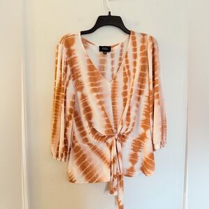 Fifty Street Tie Dye Front Tie Knot Blouse - Womens size XL